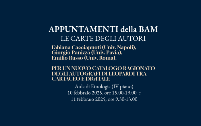 Quarto appuntamento del ciclo di seminari "Le carte degli autori" 