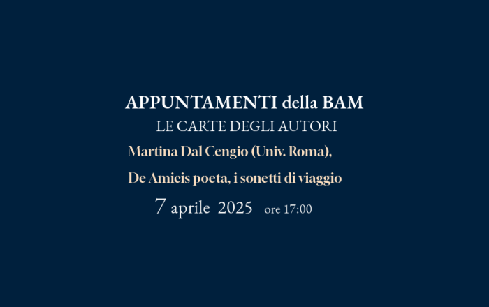 Quinto appuntamento del ciclo di seminari "Le carte degli autori" 